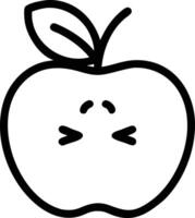 Cartoon illustration of kei-apple. with leaves,showcasing simple, minimalistic,stylized ,colorful design.ideal for food-related designs or healthy eating themes. vector