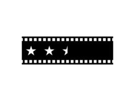 Visual of the Five -5- Star Sign in the Filmstrip Silhouette. Rating Icon Symbol for Film or Movie Review, Pictogram, Apps, Website or Graphic Design Element. Rating 2,5 Star vector