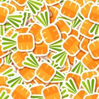Flat carrot vegetable patch seamless pattern vector