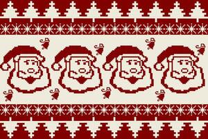 Pixel pattern Christmas geometric ethnic pattern Seamless vector