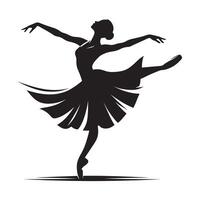 Graceful Ballet Performance Capturing Poised Dancer Showcasing Artistic Ballet Technique in a Studio Setting vector