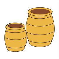 Flat design of bee carrying honey pot and honey bottle mascot set vector