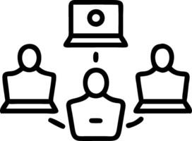 Business team collaborating through cloud computing concept as illustration of a business team collaborating and sharing information through cloud computi vector