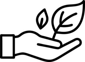 Hand holding a cut leaf in a green field concept as A hand gently holding a cut leaf in a lush green field symbolizing environmental responsibility and sustainab vector