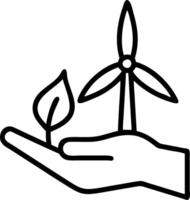 Hand holding a cut leaf in a green field concept as A hand gently holding a cut leaf in a lush green field symbolizing environmental responsibility and sustainab vector