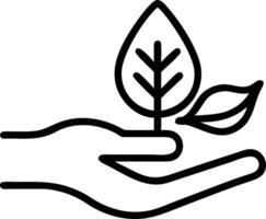 Hand holding a cut leaf in a green field concept as A hand gently holding a cut leaf in a lush green field symbolizing environmental responsibility and sustainab vector