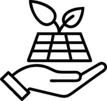 Hand holding a cut leaf in a green field concept as A hand gently holding a cut leaf in a lush green field symbolizing environmental responsibility and sustainab vector