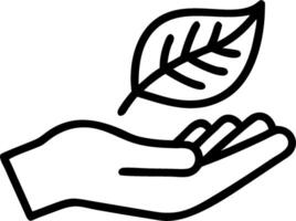 Hand holding a cut leaf in a green field concept as A hand gently holding a cut leaf in a lush green field symbolizing environmental responsibility and sustainab vector