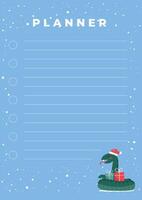 Christmas Planner weekly and days organizers for schedule list with checklists,reminder,important date and notes.Simple life planners daily routine organization templates.Winter days.Merry Christmas vector