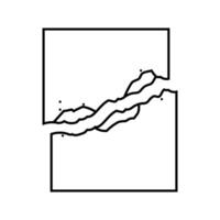 torn paper fracture line icon illustration vector