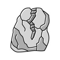splitting rock fracture color icon illustration vector
