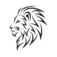Abstract lion head outline design vector