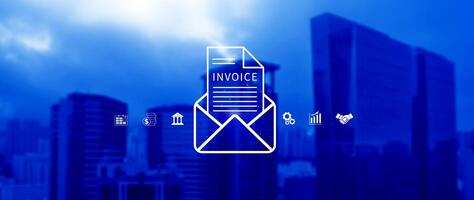 Invoice and online digital statements concept, Financial report and bank management with online payment concept E.invoice invoice. photo
