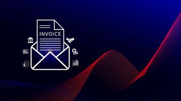 Invoice and online digital statements concept, Financial report and bank management with online payment concept E.invoice invoice. photo