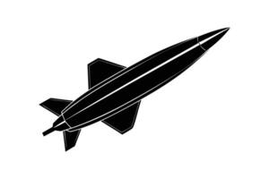 Missile Rocket - Tactical Nuclear Warhead Illustration on Transparent Background for Military Art vector