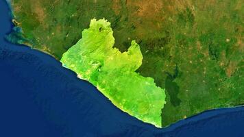 4K Liberia Territory Map in Africa, High Resolution Satellite View, Widescreen 4K Resolution photo