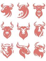 Storm Brute Bull Collection Logo Design vector