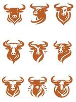 Wild Rampage Bull Collection Logo Design vector