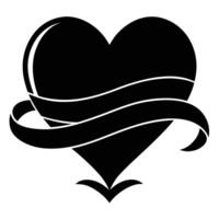 Minimalist Love Icon Wrapped in a Ribbon. vector
