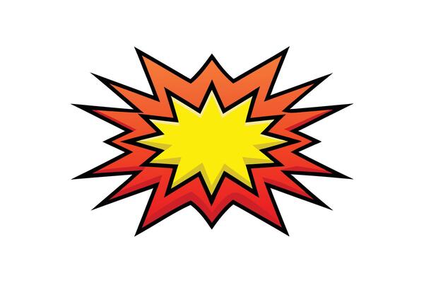 Explosion and Dynamite - Fiery Blast Illustration with Flames and Sparks, Minimalistic and Dramatic Art