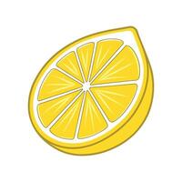 Fresh Lemon Slice Icon - Juicy Yellow Citrus Fruit Illustration for Modern and Minimal Designs vector