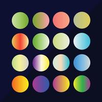 Multicolor Circle Shape Gradient Color Paletter. Modern Colors Paletter with black background vector