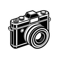 DSLR Camera with Lens - Minimalist Line Art Illustration for Photography and Tech Designs vector
