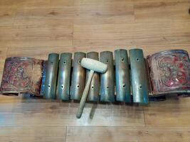 saron, traditional Indonesian musical instrument, commonly used in Javanese and Balinese gamelan orchestras. photo