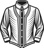 Stylish Mandarin Collar Monochrome Sketch Design vector