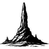 Eroded Canyon Rock Spire Against Clear Sky vector