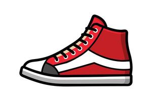 Contemporary Sneaker - Continuous Line Art for High-Top Shoe Design vector