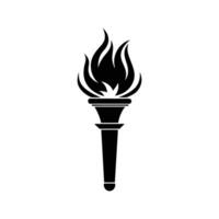 Flaming Torch Illustration - Stylish Design Symbolizing Power and Light for Decorative Art vector