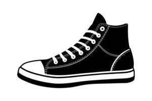 Modern Footwear Illustration - Continuous Line High-Top Sneaker for Stylish Design vector