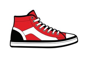 Single-Line High-Top Sneaker - Minimalist Illustration for Modern Footwear Graphics vector