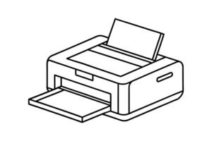 Office Printer - Modern Machine Illustration for Digital Printing and Technology Themes vector