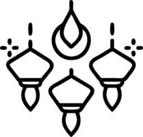 Abstract digital art of Diwali lanterns and glowing patterns representing a cultural gathering vector