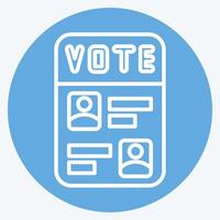 Icon Ballot Paper. related to Electiont symbol. blue eyes style. simple design editable vector