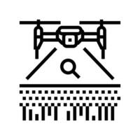 drone for crop monitoring line icon illustration vector