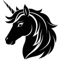 Unicorn Silhouetted on White Background vector