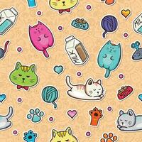 Lovely Cat Pattern Full of Charm vector