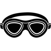 Swimming Goggles Silhouette on White Background vector