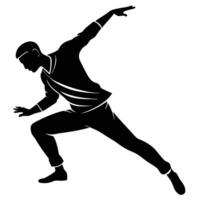 Hip Movement Silhouette on White Background vector
