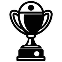 Lawn Bowling Trophy Silhouette on White Background vector