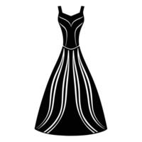 Elegant Dress Flow Silhouette on White Background vector