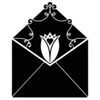 Wedding Invitation Envelope Silhouette on White vector