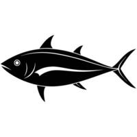 Albacore Fish Silhouette Simple Flat on White Background vector