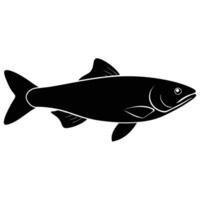 Arctic Char Silhouette Simple Flat on White Background vector