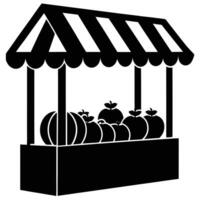 Fruit Stand Silhouette on White vector