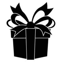 Gift Box with Ribbon Silhouette on White Background for Celebration Themes vector