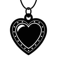 Heart Locket Silhouette with Love Symbol on White Background vector